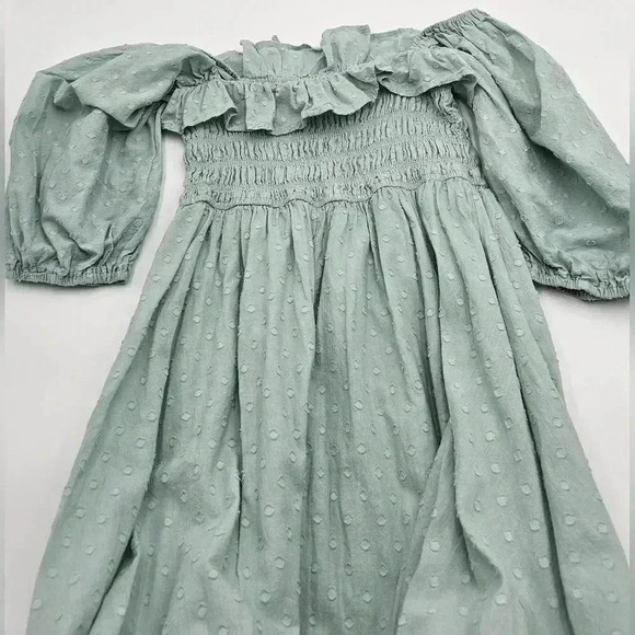 R. Vivimos Womens Size L 12/14 Summer Half Sleeve Cotton Ruffled Dress - Picture 5 of 12